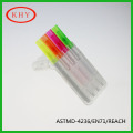 Chisel tip 4 colors plastic case highlighter marker set